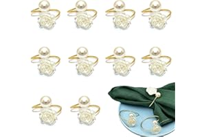 BSITSSS 10 Pièces Rond de Serviette, Doré Rond de Serviette de Table, Classiques Anneaux Serviette de Table, Rond Serviette Mariage pour Décorations de Table de Mariage et de Fête