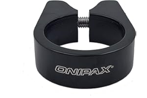 ONIPAX Bicycle Seat Post Clamp Aluminum Alloy 31.8MM/34.9MM Black (34.9mm)
