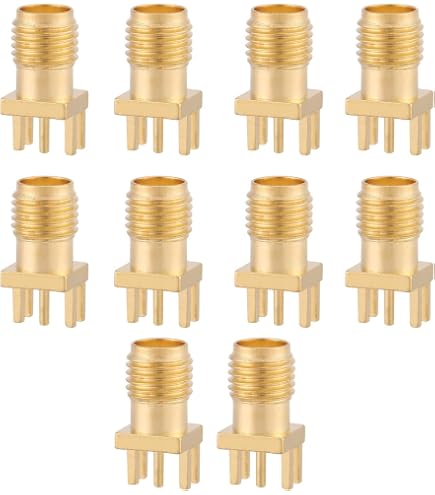 Connecteurs SMA Femelle Yosoo Connecteur SMA Femelle, 10 Pièces Embase SMA Connecteur De Prise Sma En Laiton Sma Pcb Connector Connecteurs Femelles Pcb Sma Montent Des Connecteurs Rf 50 Ohm Pour Modules