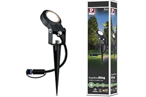 ‎PAULMANN Paulmann 93934 Plug & Shine Spotlight Sting IP67 3000K 6W 24V Ausstrahlwinkel 100° 93934 LED Aussenbeleuchtung Erdspieß Gartenbeleuchtung