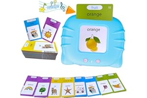 YADODO Cartes Flash Parlante Francais Cartes Éducatifs Enfant Tout-petits 1 2 3 4 5 6 Ans Jeux Montessori 112 Feuilles de 224 Mots Cartes Parlante Jouets Éducatifs Garçons et Filles Jouets Interactifs (Bleu)