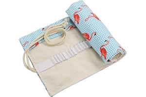 DOITEM Sac a Crayon de Toile, 48 Trous 72 Trous Pochette pour Crayons, Trousse de Crayons de Couleurs Sac Multi-usages (Crayons Non Inclus)