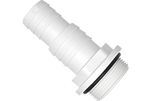 TS-TRADES Pumpenanschluss mit O-Ring Ø 38/32 mm x 1 ½ Zoll Außengewinde | Schlauchtülle Abgestuft | weiß ABS