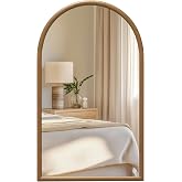 HOMCOM Wall Mirror 65 x 110 cm Hallway Mirror Dark Brown | Wooden Window Frame Decoration for Living Room Bedroom Entryway