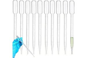 NOKWOCY 10 pezzi Pipette Plastica,5ml Pipette Contagocce,Pipetta Contagocce Graduata,Pipette Trasferimento,Contagocce Plastica,per Trasferire Profumo,Olio Essenziale,Vernice Acrilica e Laboratorio