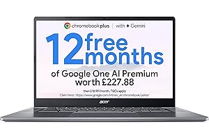 Acer Chromebook Plus 515 CB515-2H Laptop - Intel Core i3-1215U, 8GB, 256GB SSD, Integrated Graphics, 15.6" Full HD, Google Chrome OS, Iron