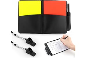 RISVOWO Schiedsrichter Set Fußball Schiedsrichter Karten Set mit 2 Pfeifen Schiedsrichter Rot Gelb Schiedsrichter Karte, Schiedsrichter Set für fußballspiel, Trainer