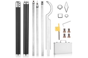 ENERHUB Drechseleisen Set, Drechselwerkzeuge Hartmetall Holzdrehwerkzeugsatz Mit Verlängerungsstange, Schwanenhals-drechselwerkzeug set, mit Diamantform/rundem/quadratischem Messerkopf (Schwarze)