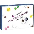 hungry brain Flash Cards for Toddlers, 24 Colours & Shapes Flashcards, Double-Sided, Montessori, Educational, Kindergarten - Preschool Learning Activities, Gifts for Kids, 1, 2, 3, 4 Years Babies