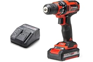 Einhell Taladro-destornillador inalámbrico TC-CD 18/35 Li (1 batería de 1,5Ah) Power X-Change (Li-Ion, 18V, 550 rpm, incl. batería PXC de 1,5Ah sin autodescarga, cargador y maletín de almacenamiento)