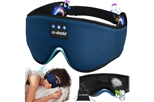 LC-dolida Bluetooth Sleep Mask Headphones Upgraded 200% Breathability Ice Silk Eye Mask with Bluetooth Headphones Eye Mask for Sleeping,Sleep Mask Blackout for Travel/Nap/Yoga/Meditation/Relaxation