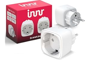 Innr Zigbee gniazdko Smart Plug, kompatybilne z Philips Hue, Alexa, Hey Google (wymagany mostek) inteligentne gniazdko wtykowe, kompatybilne z Amazon, 10 A, 2300 W, 2-pak, SP 220-2