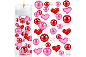 BQSHX Valentine‘s Day Vase Filler Pearl,Floating Pearls Water Beads for Vases,Valentine‘s Day Floating Candles Transparent Water Gel Beads Centerpieces for Home Wedding Party Candyland Decoration