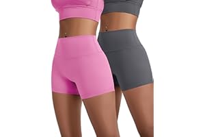 VOENXE Damskie spodenki do jogi, wysoka talia Push Up Rajstopy do biegania, elastyczne sportowe legginsy, siłownia ćwiczenia Scrunch Butt szorty,Sportowe Rajstopy Jogging Krótkie legginsy Multi Pack 2