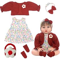 Set di Vestiti Natalizi Bambola, Abiti Festivi per Bambole 17cm/15cm Cappello di Lana & Maglione Inverno Accessori per Costumi Peluche (Righe Rosse e