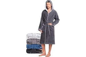 Twinzen Bademantel Herren Frottee Velour - Baumwollsamt Morgenmantel - Baumwollvelours OekoTex Extra Weich