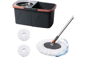 Relaxdays mopp-set, 14-liters hink och centrifug, stapelbar