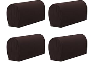 GEOCANG Armchair cover, Set of 4 non-slip armchair, sofa armrest protector, for furniture protector (Dark Coffee)
