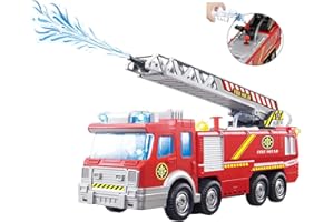 Top Race Camion de Pompier | Sirène, Lance à Eau, échelle Extensible et gyrophare | Jouet intérieur et extérieur | À partir de 5 Ans | Modèle Fire Pump