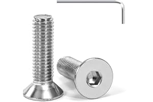 Tunejoy Viti a Testa Svasata M8 x 30 mm Vite a testa svasata Brugola Bulloni in Acciaio Inox A2 V2A Viti a Testa Piatta Norma DIN 7991 con Chiavi a Esagono Filettatura Completa 20 pezzi