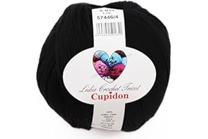 LIDIA CROCHET TRICOT Cupidon - hilo 100% algodón, hilo de tejer, hilo de ganchillo (100 gr/ovillo ; 24 colores) (empresa española/envío desde España) (S019)