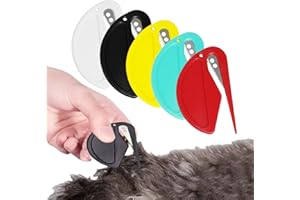 IATAHI Cortador de Nudos Pelo Gato,5 Piezas,Abrecartas Cortador de Papel,Cortanudos Gato para Gatos y Perros,Peine para Quitar Nudos Pelo,Regalo Cortador Deslizante Navidad