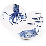 Excelsa Flore et Faune Set Posto Tavola: 3 Piatti, Ceramica