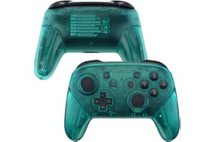 eXtremeRate Emerald Green Faceplate Backplate Handles for Nintendo Switch Pro Controller, DIY Replacement Grip Housing Shell Cover for Nintendo Switch Pro - Controller NOT Included