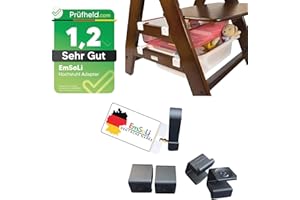 [ TEST SEHR GUT, NOTE 1.2 *]EmSoLi Adapter Schwarz + 1x Haken für Ikea Trofast Box Drahtkorb - kompatibel mit Hauck Alpha, Alpha Plus, Beta Baby Hochstuhl - Hochstühle Kinderstuhl Zubehör Kinder