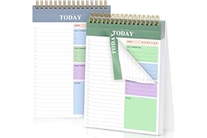 Agoer To Do List Pad,2 Pack Undated Daily Planner 2025 Tearable,320 Page Routine To Do List Notepad,Blue and Green Writing Pad Checklist Double-Side Print for Productivity,Work,Study,Task,Planning