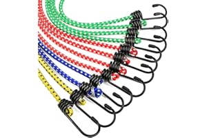 JONAMI Corde Élastique Tendeur Sandow Expander Crochet Voiture Moto Camping – 12 pièces