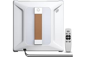 Ehomfory Window Cleaning Robot with Remote Control, Automatic Water Jet with 100 ml Tank, 6000 PA Strong Suction Power, Car Path Planning, Edge Detection Technology, Suitable for All Smooth Surfaces