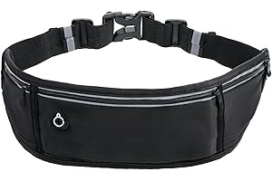 LXUEJIE Wąski pasek do biegania nerka dla mężczyzn i kobiet, wodoodporny 3-kieszeniowy uchwyt na telefon do biegania, spacerów, jazdy na rowerze, regulowana, odblaskowa torba na talię na klucze do