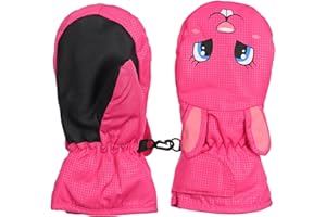 FAYHIJUN Fäustlinge Kinder Winter Handschuhe Skihandschuhe schneehandschuhe für 1-9 Jahre Mädchen Jungen Winterhandschuhe PU Palme Wasserdicht Winddichte Warm Fleece Skifahren Snowboard Reiten Laufen