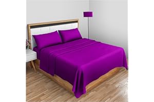 GC GAVENO CAVAILIA Bügelfreies Perkal-Bettlaken, King-Size-Bett, Polycotton, Anti-Falten, Hotel-Qualität, Luxus-Bettlaken, einfarbig, Beerenfarben