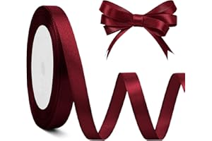 NSETRIU Burgundy Ribbon 10mm Red Ribbon Wine Red Ribbons for Christmas Tree Red Christmas Ribbons Gift Ribon Thin Dark Red Xmas Hair Ribon for Women Cake Wedding Car