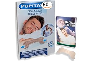 NOU PRIME 60 Tiras Nasales Antironquidos Tiritas Nariz Respirar, Tiras Nasales Anti-Ronquido, Antirronquidos Para Dormir, anti ronquidos para dormir 56x18mm (60 Tiras Nasales + Guía Sueño)