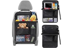 Cimvidi Organizzatore per Sedili Auto, Organizzatore per Sedili Posteriori Dell'auto con Tavolino Pieghevole e Custodia per Tablet/Cellulare Protezione per Bambini Dello Schienale Dell'auto