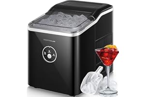 Macchina Ghiaccio 14KG in 24h, Pronto in 8 Minuti, Macchina del Ghiaccio Casa 2L, Macchina per il Ghiaccio Professionale Silenzioso Compatto Senza Impianto Idraulico, NORTHCLAN (Nero)