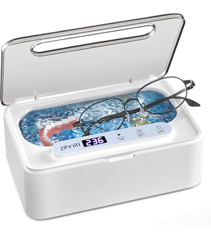 Pulitore A Ultrasuoni 600ml 46kHz | Per Gioielli, Occhiali, Protesi E Orologi, Timer 5 Min