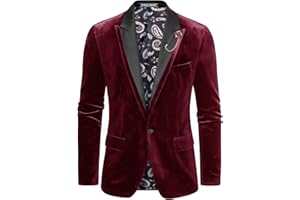 PJ PAUL JONES Americana de terciopelo para hombre, corte regular, para tiempo libre, para esmoquin