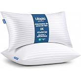 Utopia Bedding, Luxury Pillows (2, White, 40x80 cm) | Almohadas para dormir boca arriba, boca abajo y de lado, suaves, mullid
