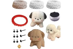 DRIFLO 3PCS Dog Cleaner Set DIY Plush Craft Kit Flexible Pipe Cleaners Plush Doll Material Kit for DIY Cute Plush Dog with Twisting Sticks for Handmade Art Craft (B)
