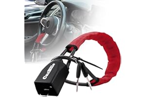 CarBole Blocco del Volante Con 2 Chiavi,Antifurto Auto Blocca,Dispositivo Antifurto di Bloccaggio Auto,Bloccare Contemporaneamente la Presa del Volante e della Cintura di Sicurezza