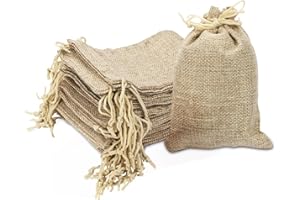 PuretéavHom 30 Pezzi Sacchetti Juta Bomboniere 7x9cm Sacchi di Juta con Coulisse Sacchetti Confetti Matrimonio Riutilizzabili per Feste Gioielli Matrimoni Sacchetti Portaconfetti Laurea