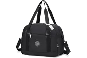 BAGZY Wizzair Vueling Eurowings torba podróżna, bagaż podręczny, 25 l, składana, weekendowa, sportowa, mała, wodoszczelna, do samolotu, szpitala, dla mężczyzn i kobiet, ciemna czer?, torba podróżna