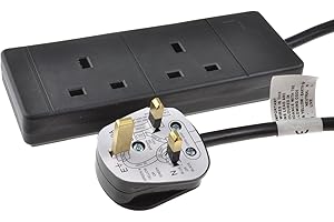 PRO ELEC PELB1736 2 Gang Extension Lead 2m, Black