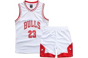 MEEHYRE Camiseta de Baloncesto Niños Traje de Ropa Deportiva, Juego de Camiseta sin Mangas y Pantalones Baloncesto Conjunto Camisetas para Niños, 1 Top + 1 Pantalón