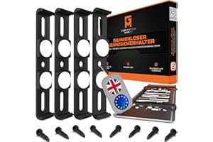 GENMAG® Number Plate Holder Frameless | Car License Plate Holder Frameless | Car Registration Plate Holder | License Plate Clips Bracket Frame | Car License Registration Number Plate Holder