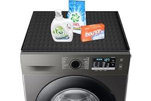 OLIGGIVE 60 X 50 Waschmaschinenauflage,Silikon Abdeckmatte für Waschmaschine & Trockner,rutschfeste, schwere, wasserdichte und abwaschbare Schutzauflage für Haushalt, Küche & Waschraum(schwarz, 1cps)